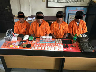 Lagi, Polres Inhil Bekuk 4 Terduka Pelaku Narkotika di Inhil